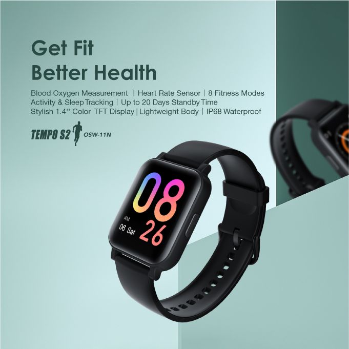 Oraimo Tempo S2 Blood Oxygen Heart Rate Sleep Monitor Long Standby Time Health Smart Watch - Online Exclusive - Image 2