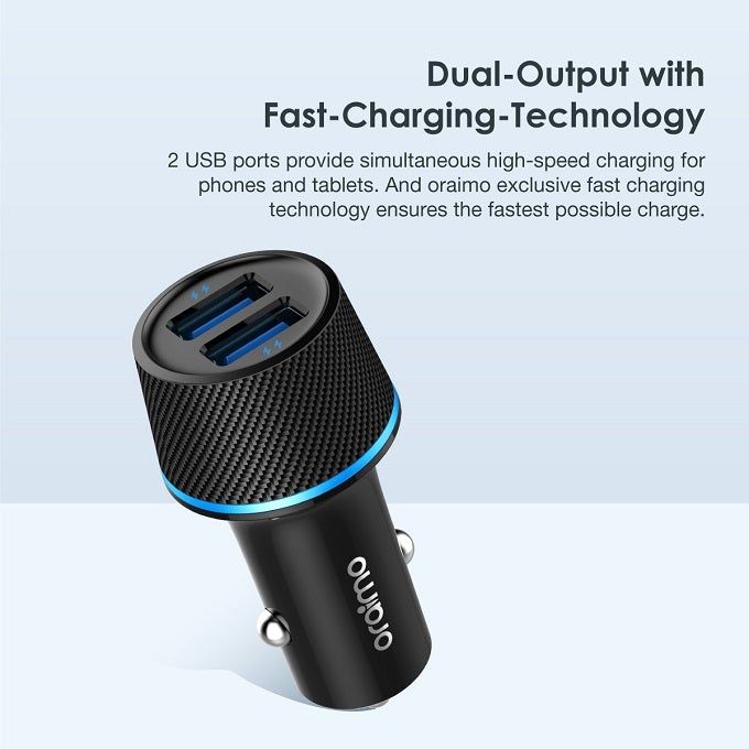 Oraimo Highway Car Charger with 2-In-1 Lightning & Micro USB Cable - Image 4