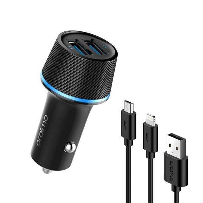 Oraimo Highway Car Charger with 2-In-1 Lightning & Micro USB Cable - Image 2