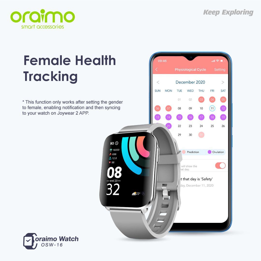 Silver edition Oraimo Watch 1.69'' IPS Screen IP68 Waterproof Smart Watch - Image 4
