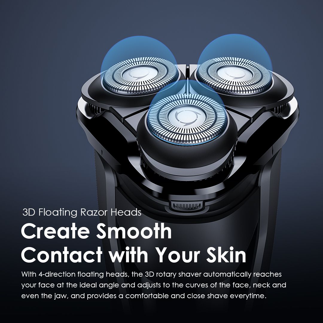 Oraimo SmartShaver 2 Dual Ultra-thin 3D Floating Heads IPX7 Pop-up Rotary Electric Shaver - Image 4