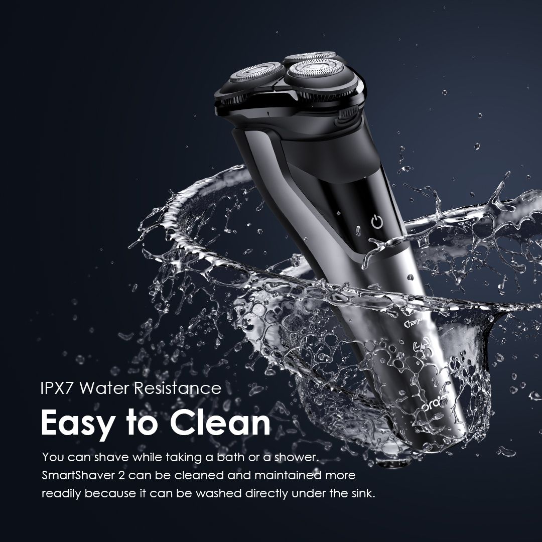 Oraimo SmartShaver 2 Dual Ultra-thin 3D Floating Heads IPX7 Pop-up Rotary Electric Shaver - Image 6