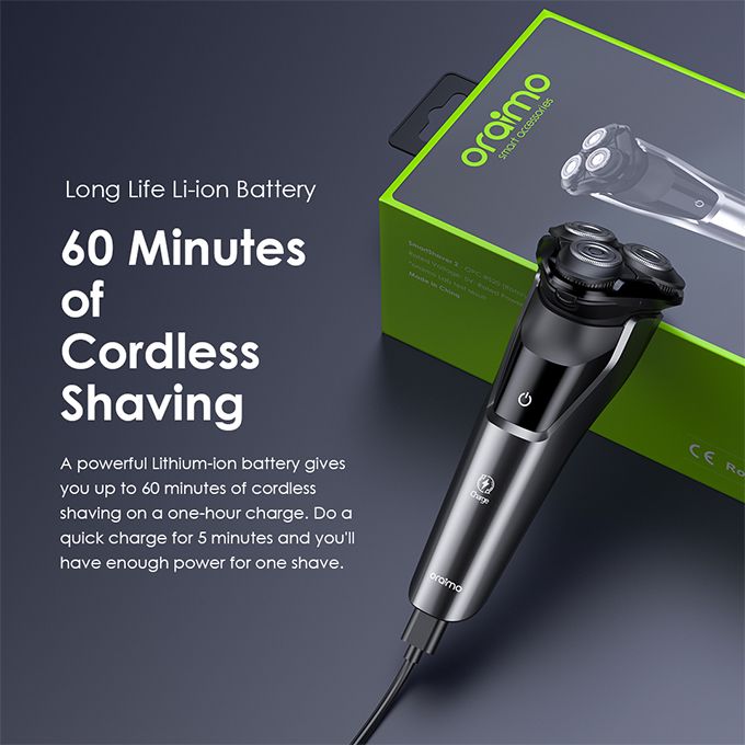 Oraimo SmartShaver 2 Dual Ultra-thin 3D Floating Heads IPX7 Pop-up Rotary Electric Shaver - Image 7