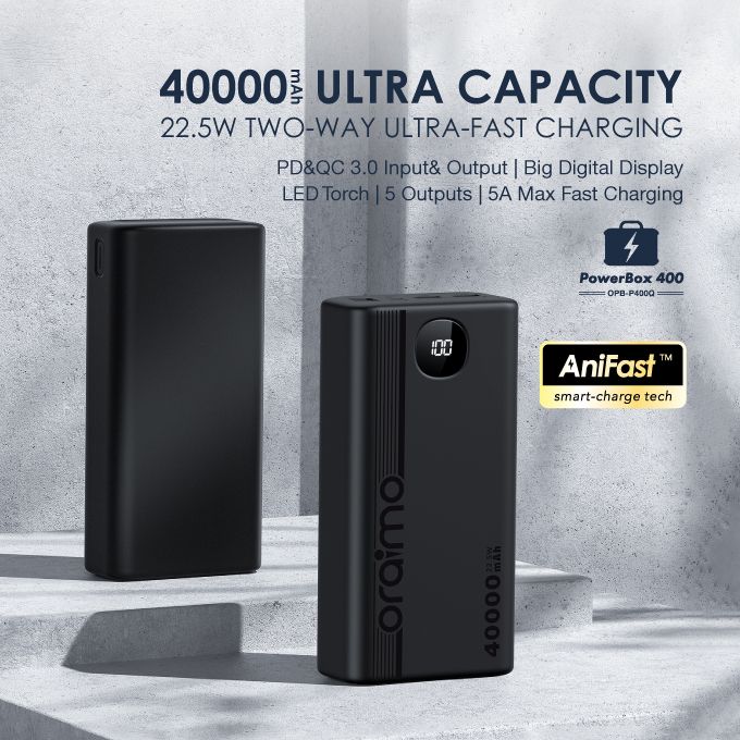 Oraimo PowerBox 400 22.5W PD QC 3.0 Ultra-high Capacity 40000mAh Power Bank - Image 2