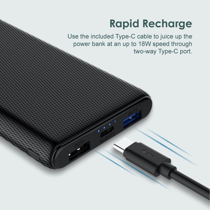 Oraimo Toast 10 PD Type-C Fast Charge & Recharge Power Bank with free type-c cable - Image 4
