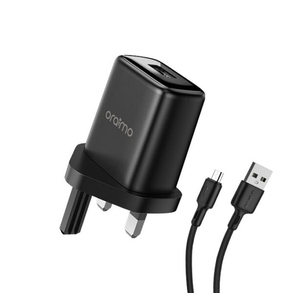 Oraimo Cannon 3 6W Mini UK Type Efficient & Durable Charger Kit