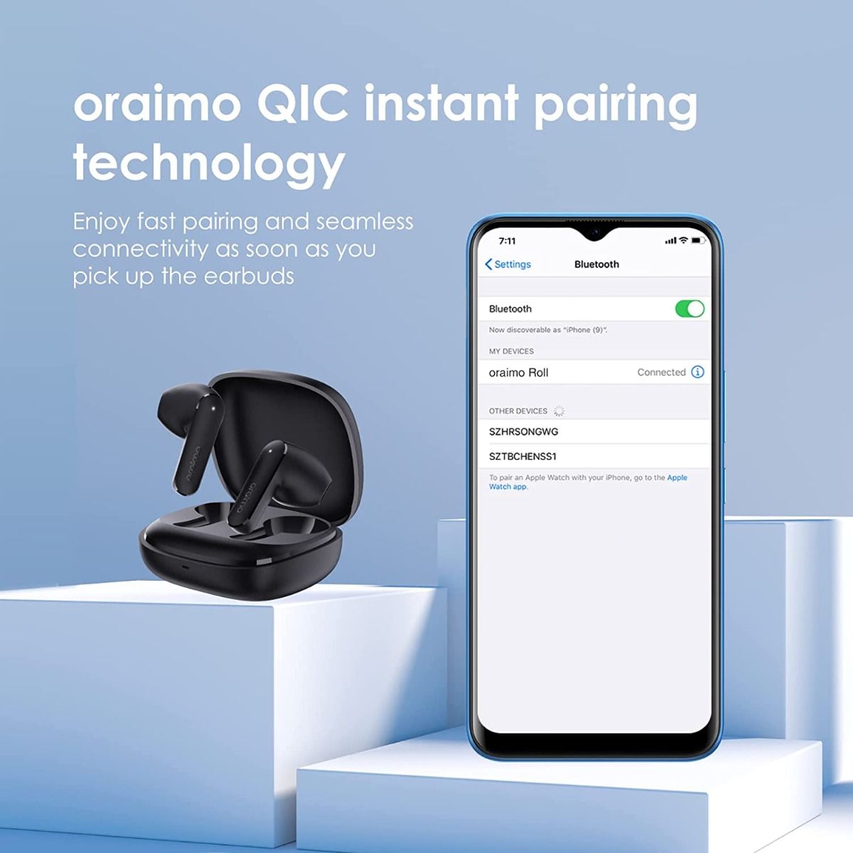 Oraimo Roll Dynamic Sound Noise-reducing Microphones True Wireless Earbuds-Black - Image 11