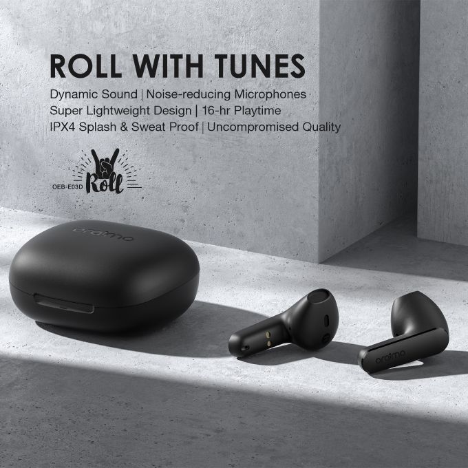 Oraimo Roll Dynamic Sound Noise-reducing Microphones True Wireless Earbuds-Black - Image 2
