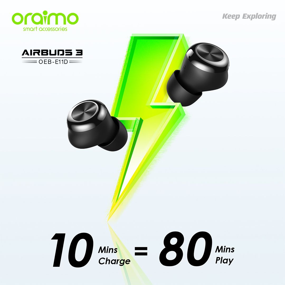 Oraimo AirBuds 3 Powerful Bass IPX7 Waterproof TWS True Wireless Earbuds - Image 8