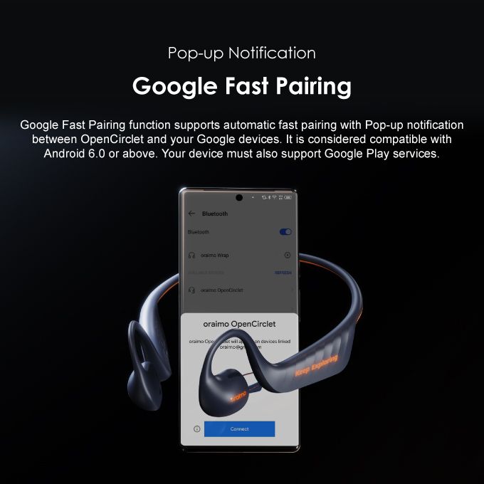 Oraimo OpenCirclet IPX5 Ergonomic Secure Fit Long Playtime Open-ear Bluetooth Headphones - Image 15