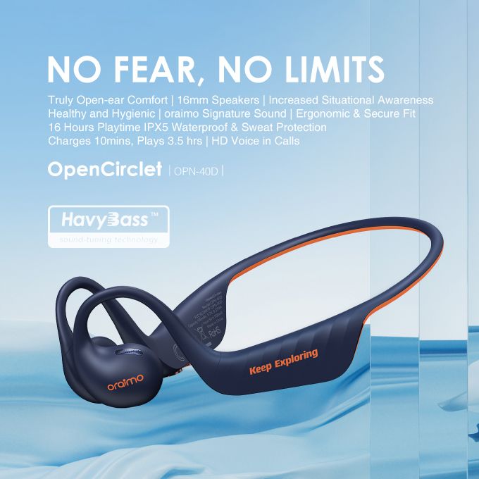 Oraimo OpenCirclet IPX5 Ergonomic Secure Fit Long Playtime Open-ear Bluetooth Headphones - Image 5