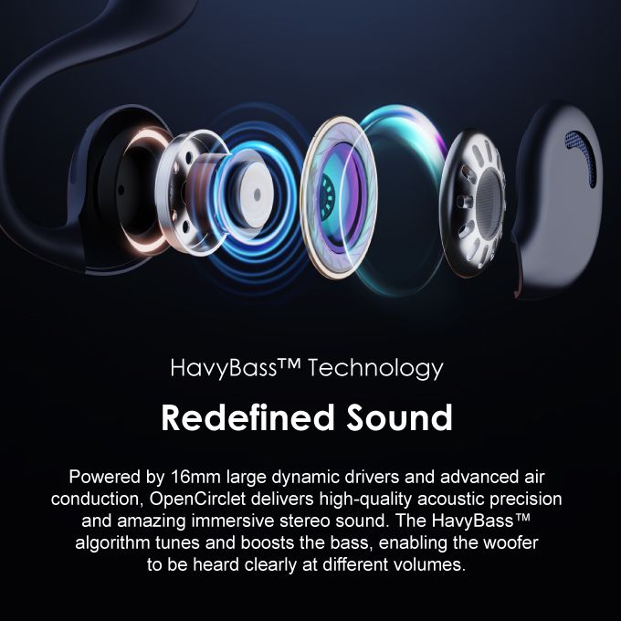 Oraimo OpenCirclet IPX5 Ergonomic Secure Fit Long Playtime Open-ear Bluetooth Headphones - Image 11