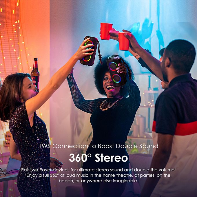 Oraimo Rover RGB Lights Bluetooth 5.3 Portable IPX5 Wireless Speaker - Image 6