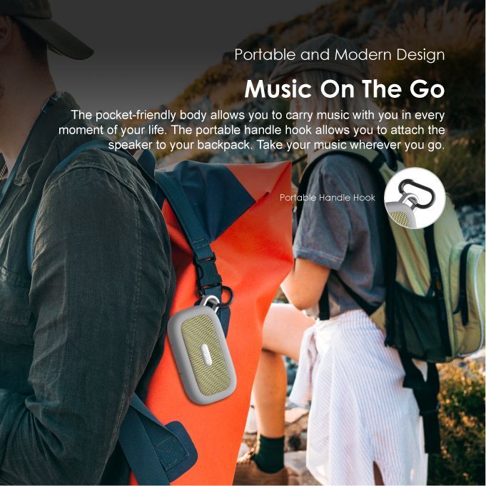 Oraimo Palm Powerful Bass Ultra Portable Design IP67 Water proof Portable Wireless Speaker 3 Colors - Image 4