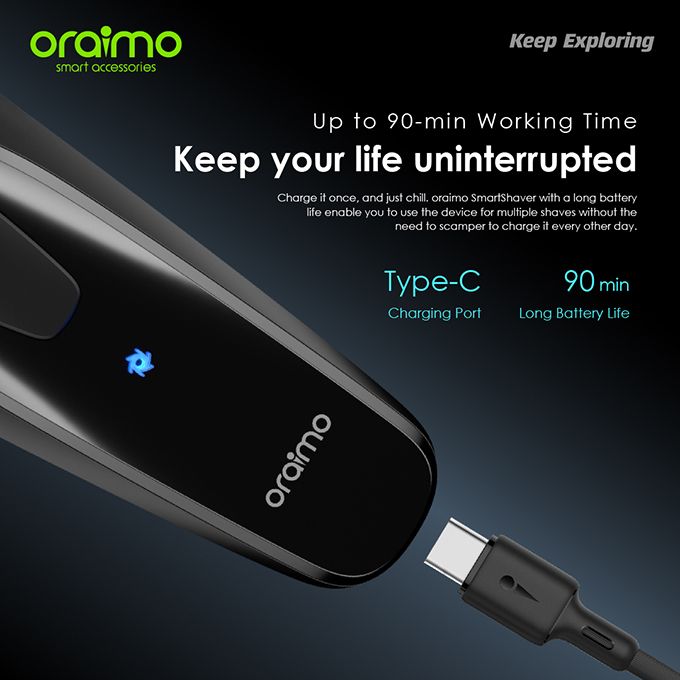 Oraimo SmartShaver Rotary Electric Shaver With Pop-up Trimmer - Image 6