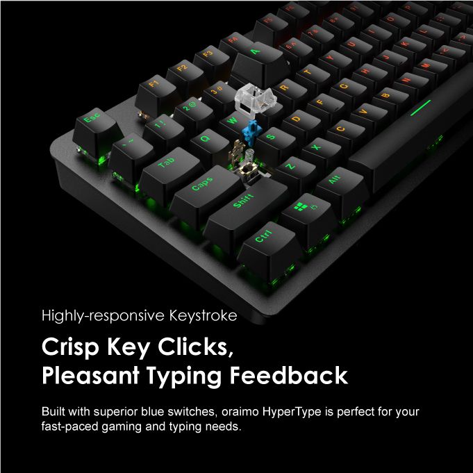 Oraimo HyperType Wired Mechanical Keyboard With Detachable Wrist Rest - Image 3