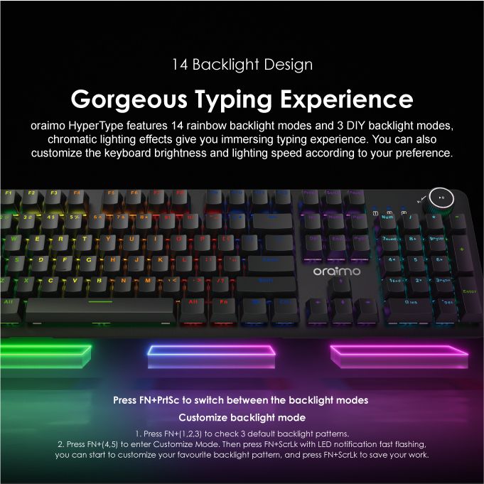 Oraimo HyperType Wired Mechanical Keyboard With Detachable Wrist Rest - Image 4