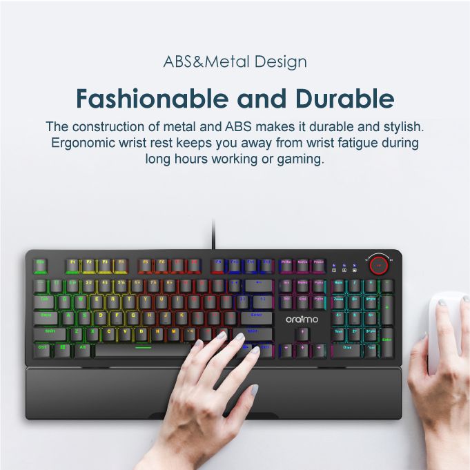 Oraimo HyperType Wired Mechanical Keyboard With Detachable Wrist Rest - Image 5