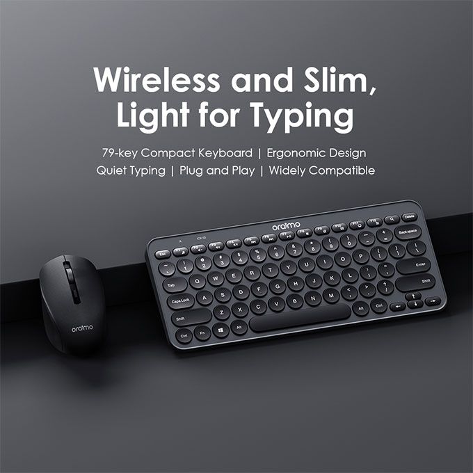 Oraimo SmartOffice Slim Quiet Typing Scissor Mechanism Key Structure Wireless Keyboard Mouse Combo - Image 3