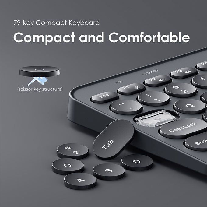 Oraimo SmartOffice Slim Quiet Typing Scissor Mechanism Key Structure Wireless Keyboard Mouse Combo - Image 4