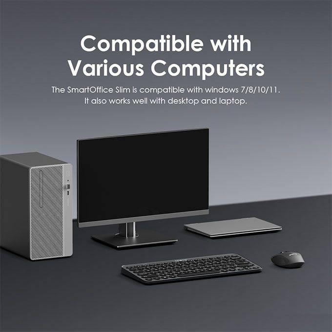 Oraimo SmartOffice Slim Quiet Typing Scissor Mechanism Key Structure Wireless Keyboard Mouse Combo - Image 8
