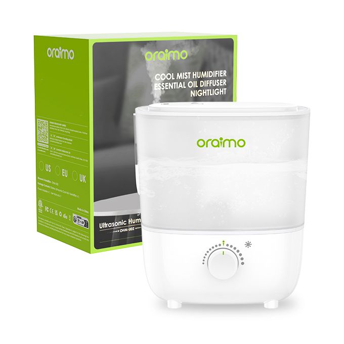 Oraimo Humidifiers Top Fill 26dB Quiet Essential Oil Diffuser with Nightlight BPA-Free 2.5L Capacity Humidifier - Image 2