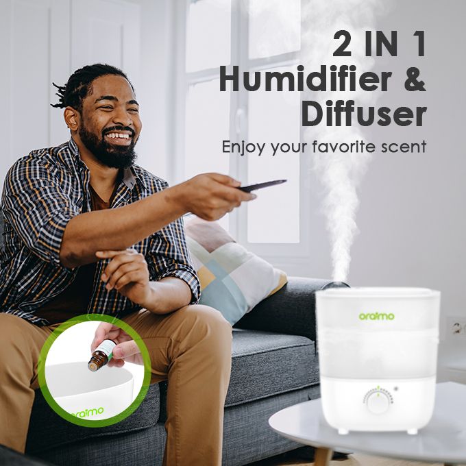 Oraimo Humidifiers Top Fill 26dB Quiet Essential Oil Diffuser with Nightlight BPA-Free 2.5L Capacity Humidifier - Image 5